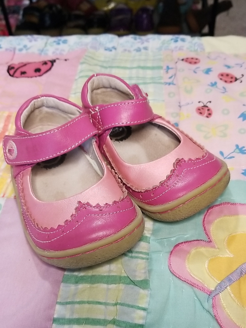 Livie & Luca Leather Two-Tone Pink Mary Jane Shoes Size 6 Tootles